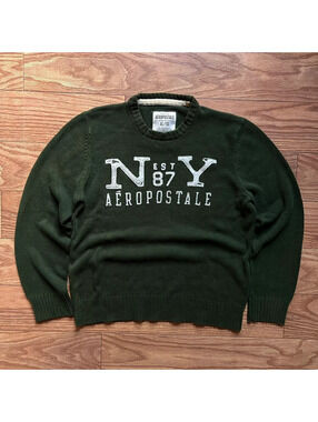 vintage aeropostale applique y2k sweater